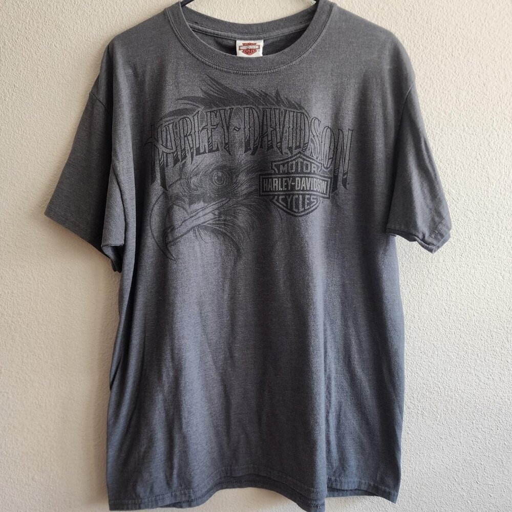 Harley-Davidson Shirt Mens Large Eagle Graphic Mannys Columbus IN Motorcycle